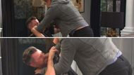 Days of Our Lives' Rafe strangling EJ. | Image Source: Peacock